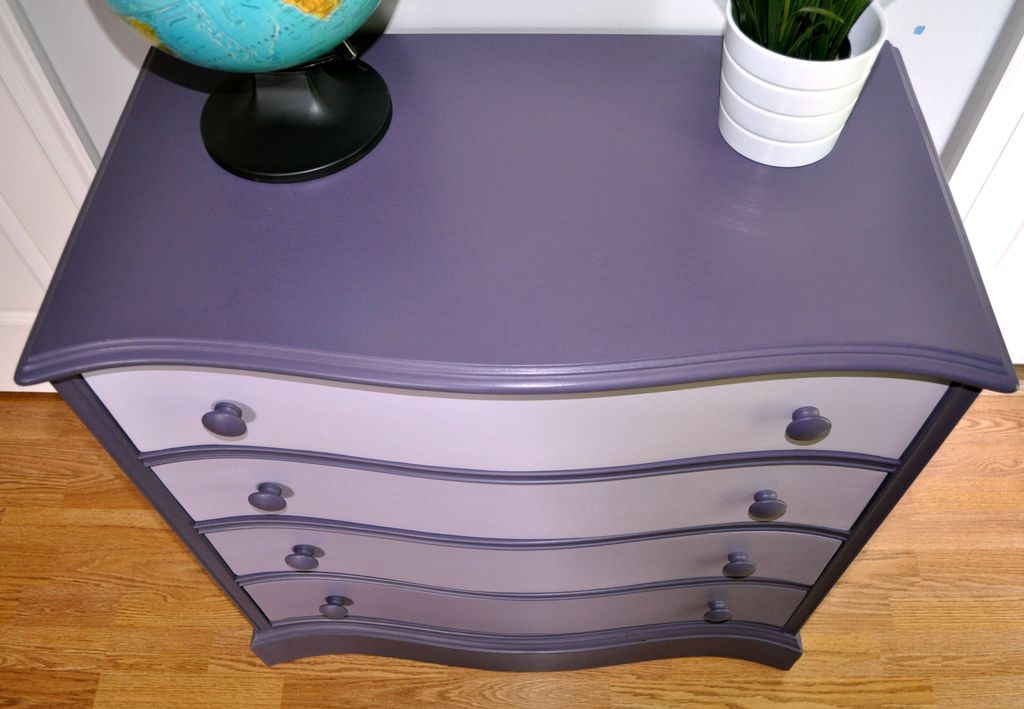 ombre purple dresser DIY Painted Ombre Dresser - Easy Room Decor