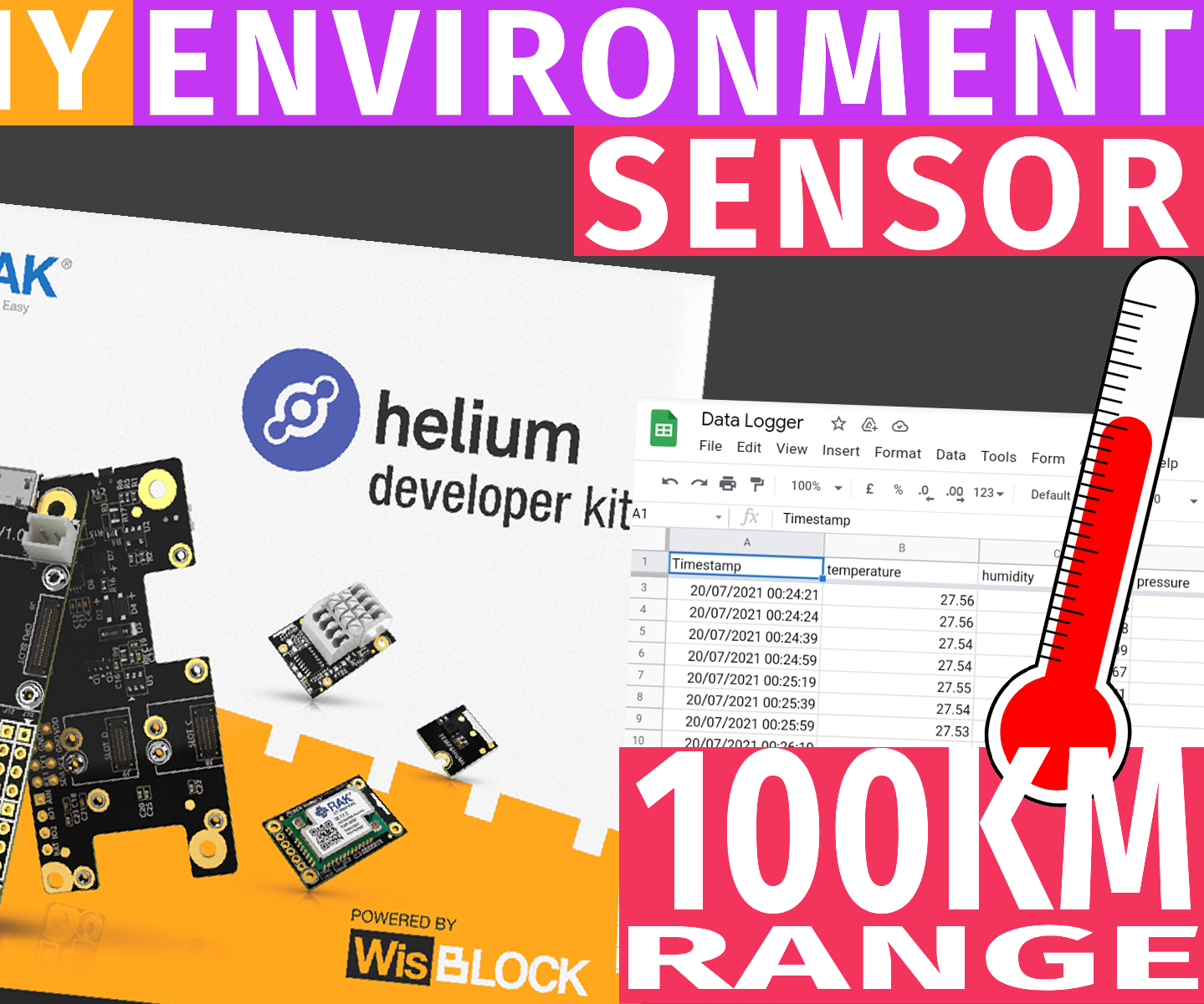 LoRaWAN Environmental Sensor Live | Google Sheets Helium Integration Tutorial | DIY Helium Miner