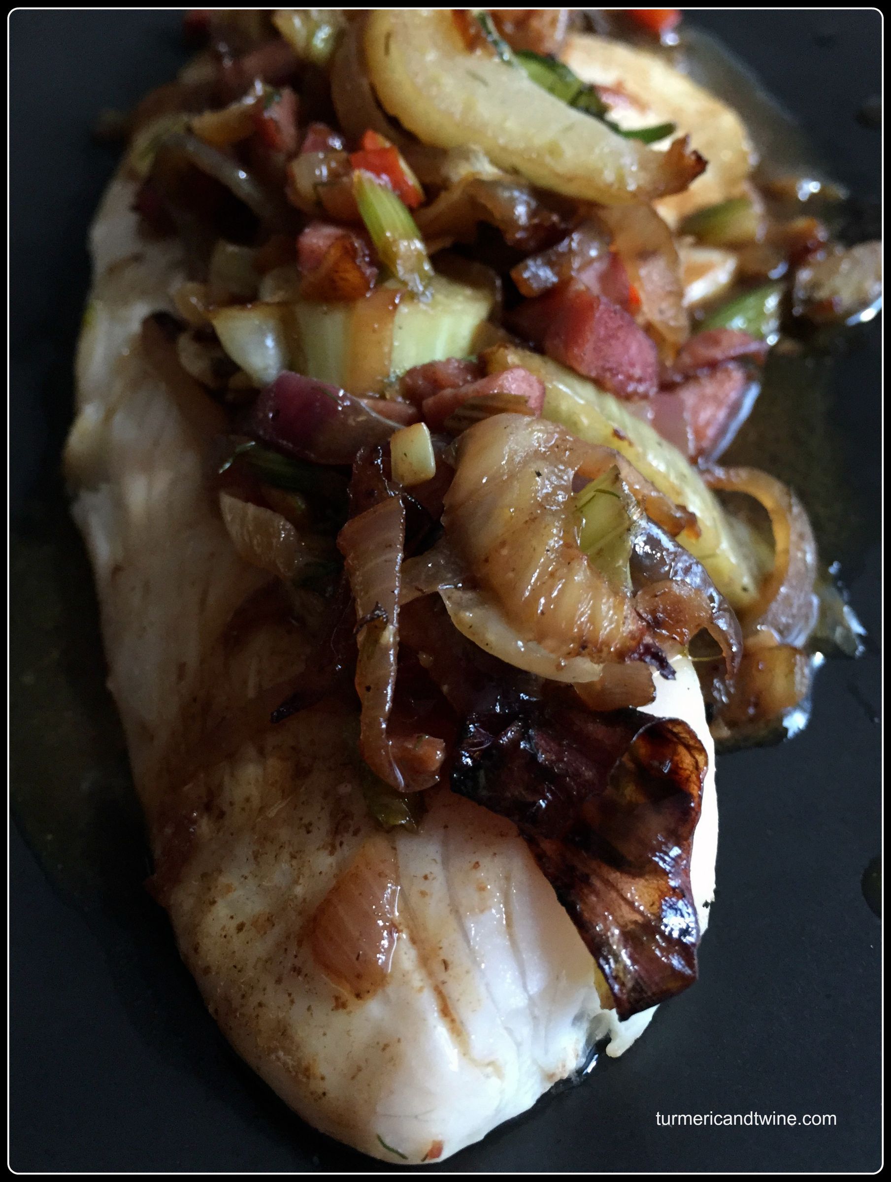Pomegranate Molasses Tilapia Tacos With Kielbasa Fennel Salsa (with