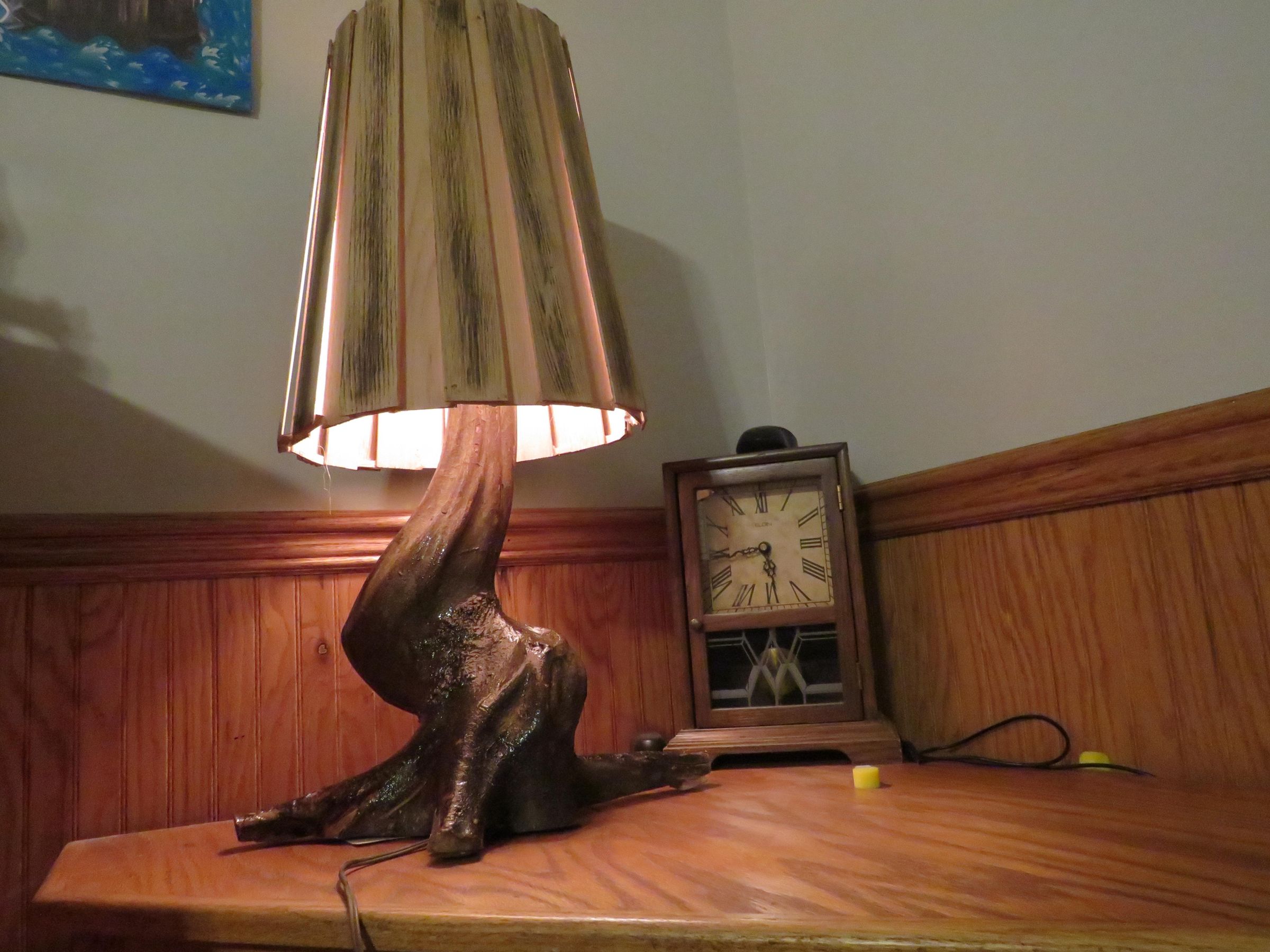 Muscle Wood Lamp Base With Burnt Wood Shade 10 Steps : 10 Steps