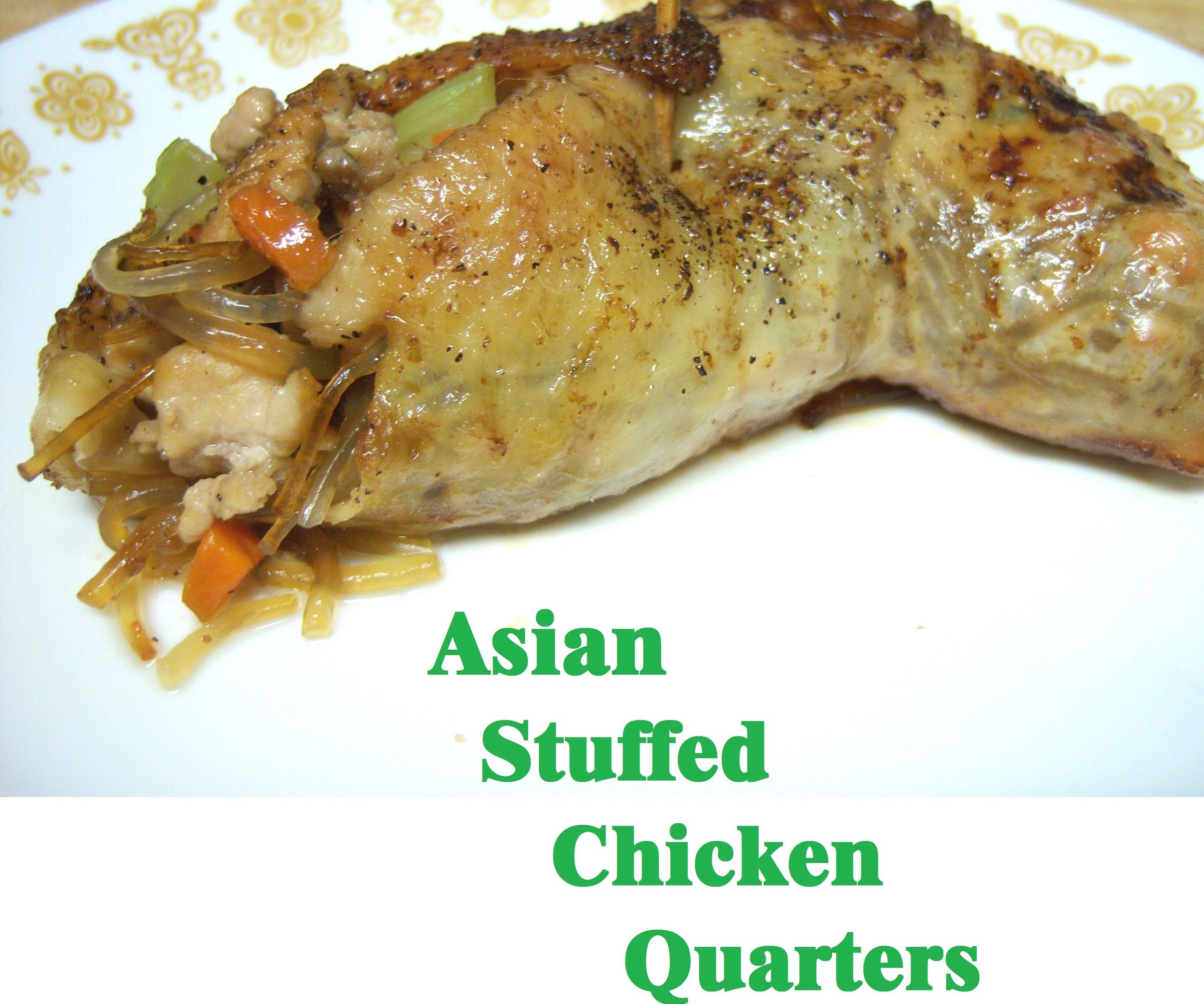 Asian Stuffed Chicken Quarters