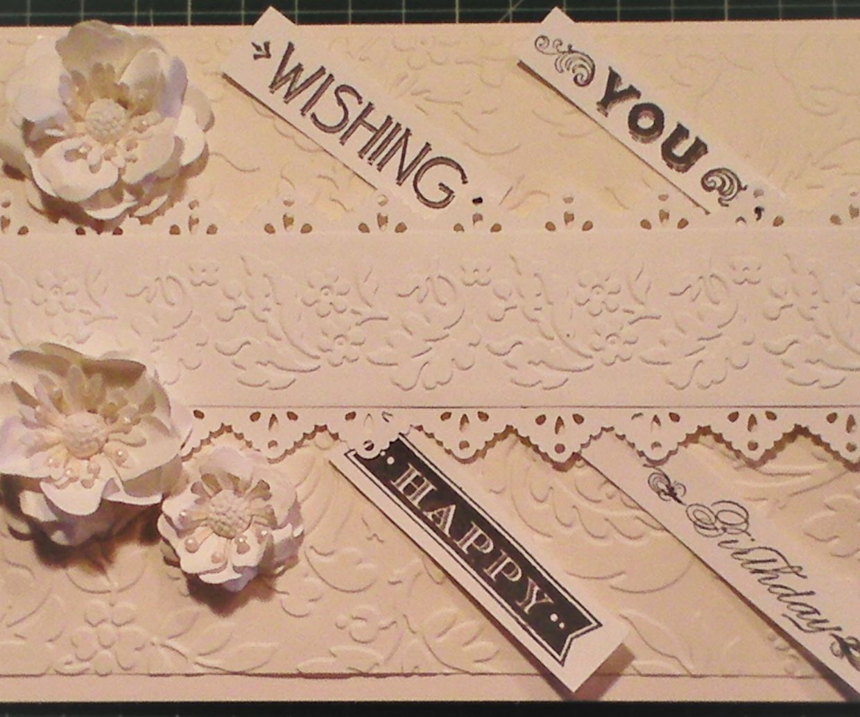 Make an Ivory Floral Anna Griffin Embossed Card