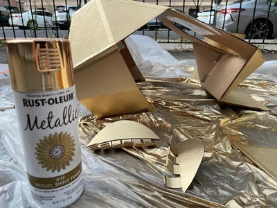 Spray Painting the Cardboard Robot