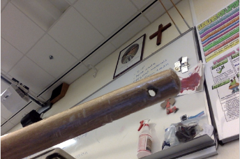 Step 4: Drill Hole Trough Broom Stick