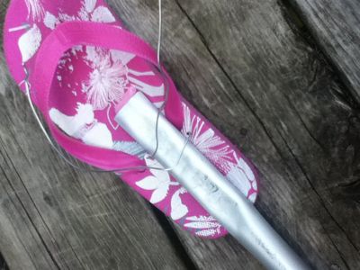 Attach Stick With the Wire by Passing Through the Sandal