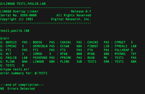 68k-mbc Installing and Testing PASCAL+/MT