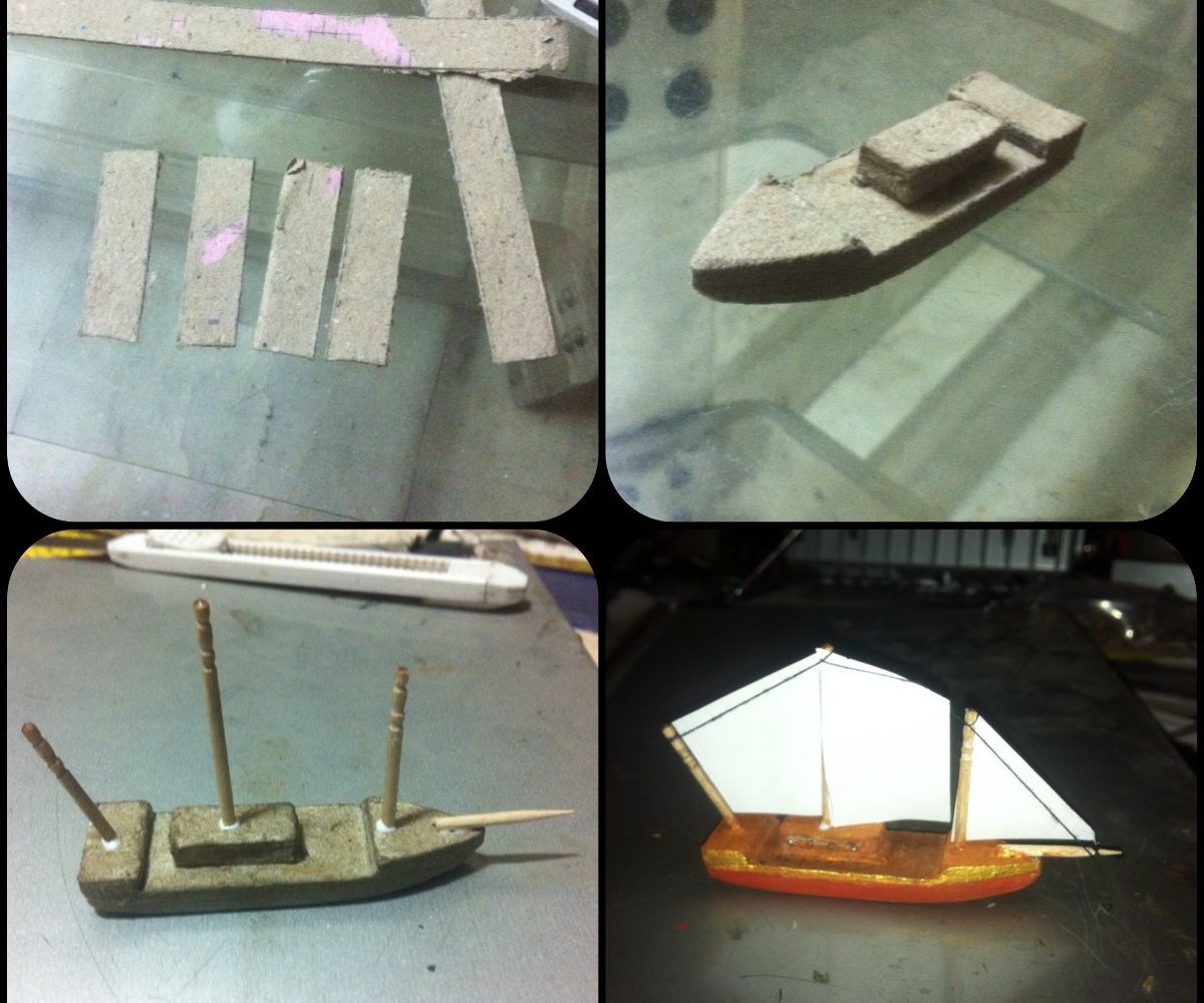 cardboard ship model