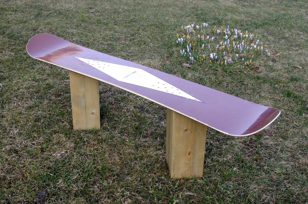 How to Make a Snowboard Bench From an Old Board