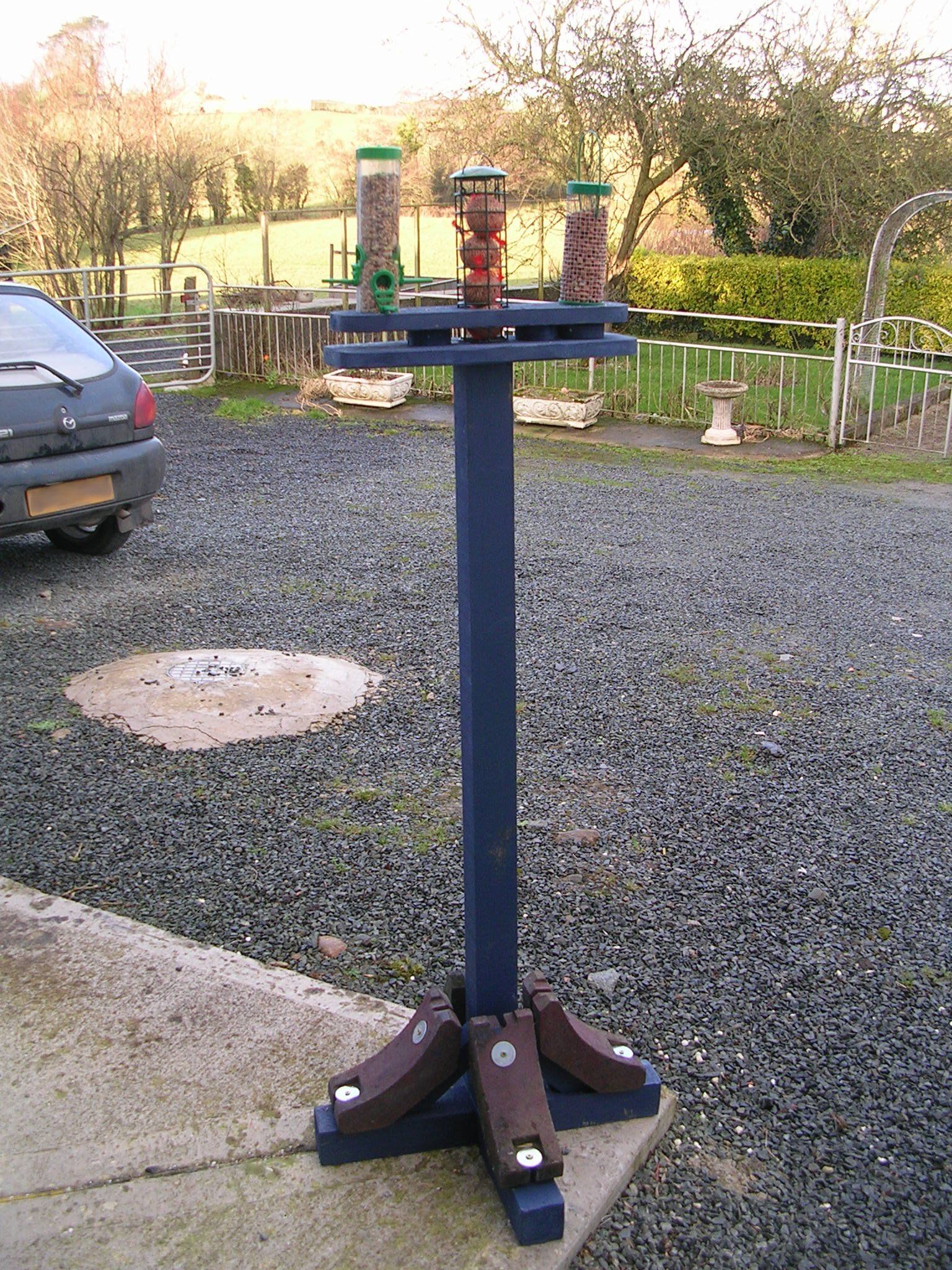Fence Post Bird Feeder.