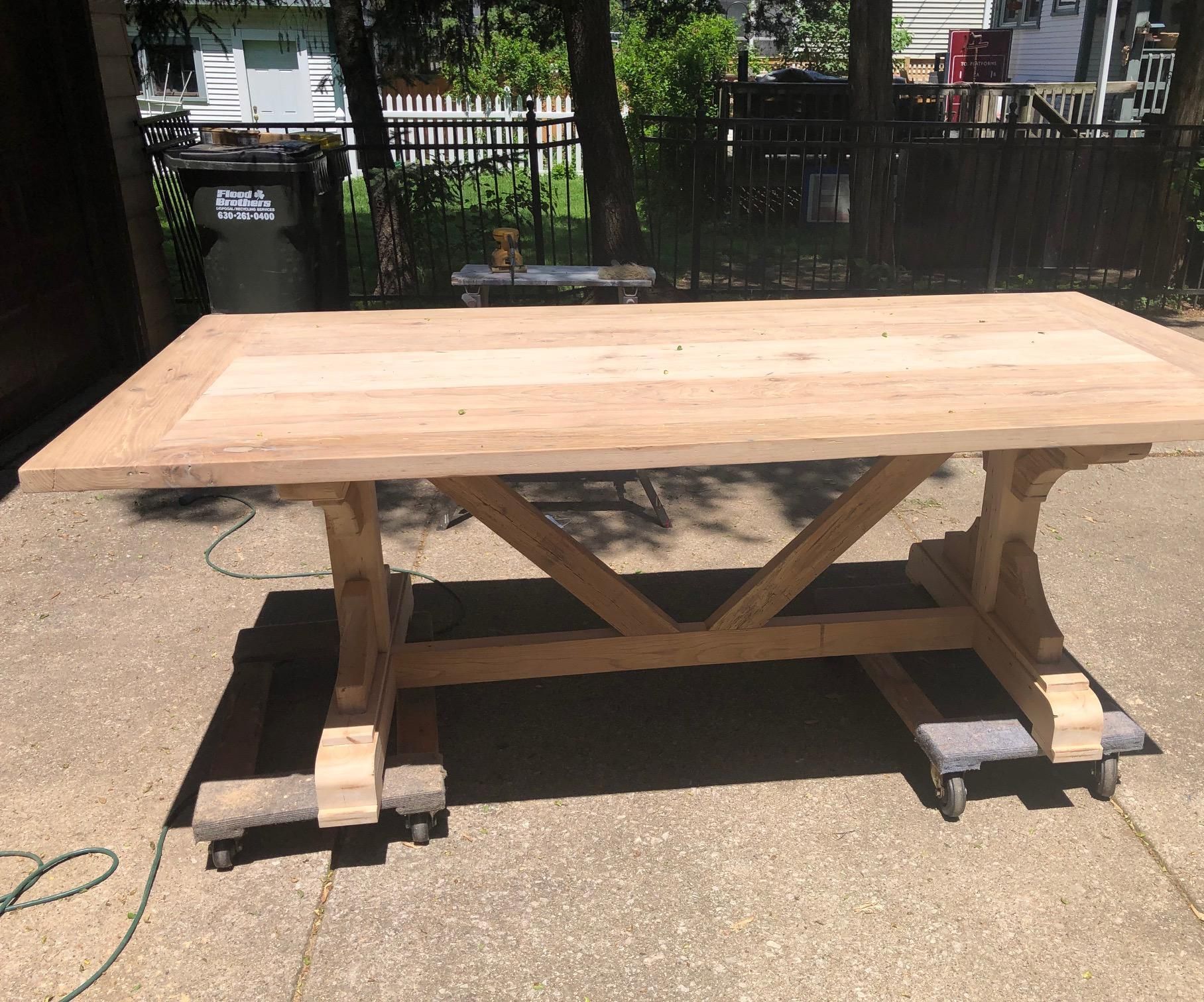 Reclaimed Barn Wood Trestle Table : 10 Steps (with Pictures ...