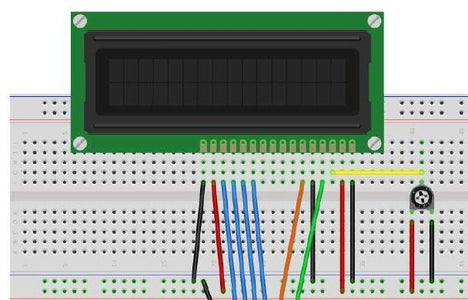 LCD and Potentiometer Wiring (for LCD Without I2C)