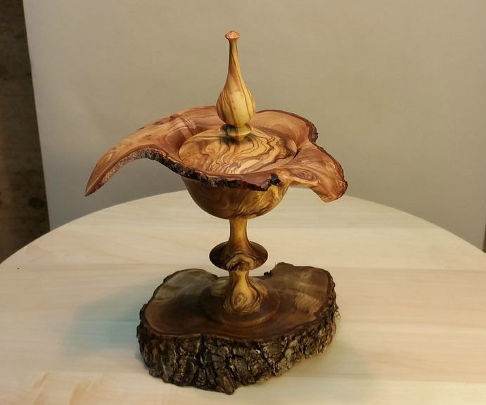 Olive Emerging Lidded Vessel
