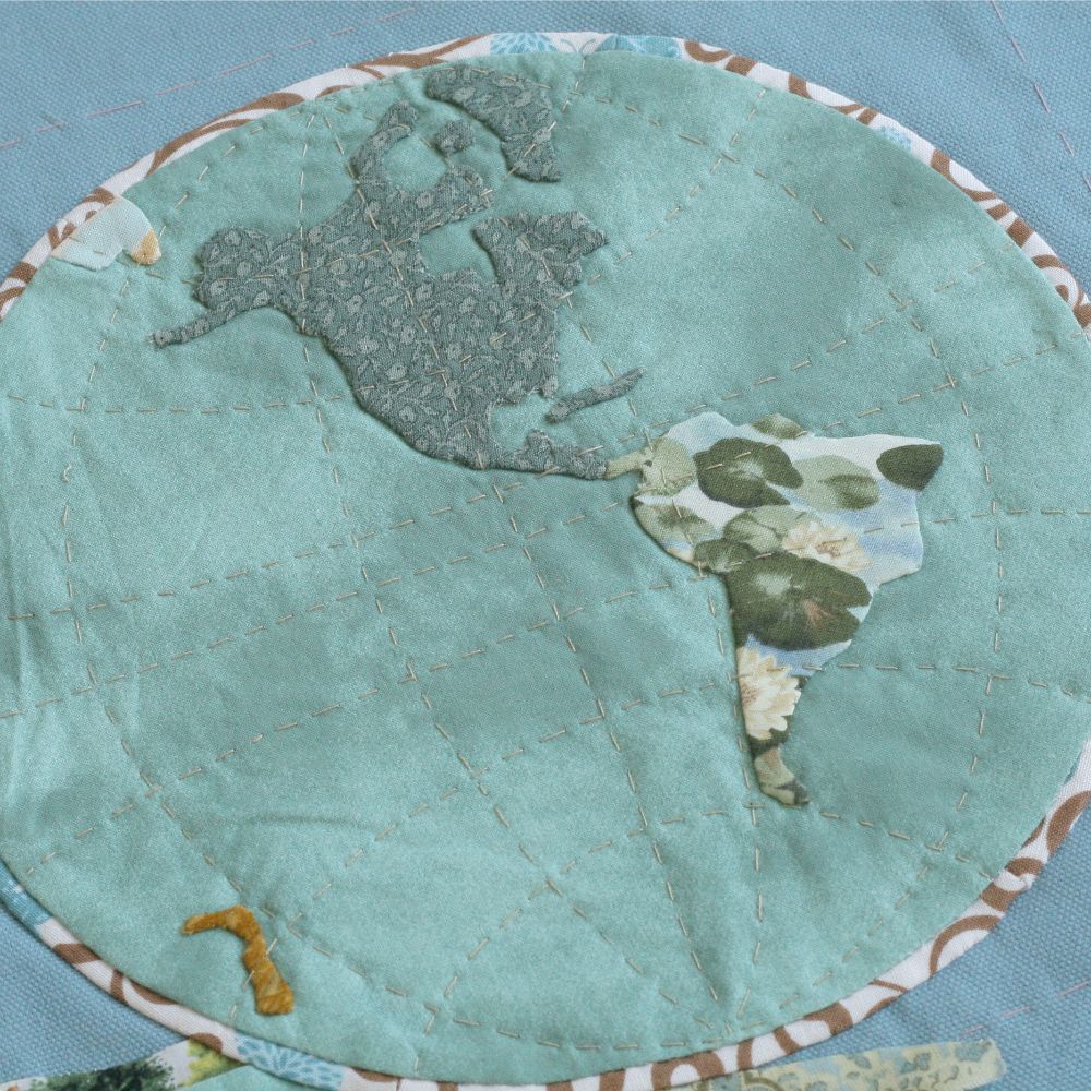 Applique Quilting a Map