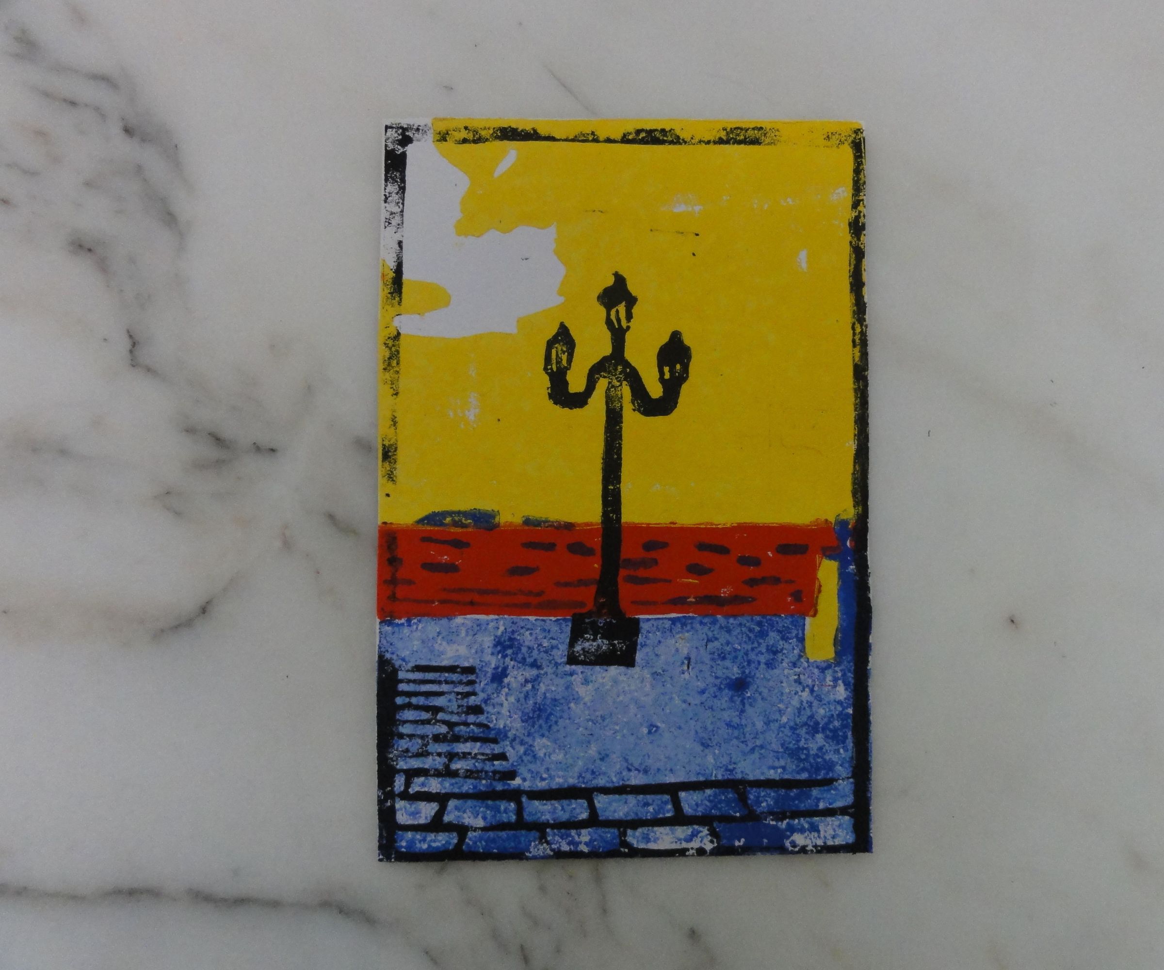 Multi-colored Linocut