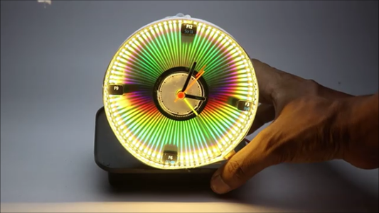 Make a Mesmerizing Light Pattern Clock by Upcycling an Old Clock and CD