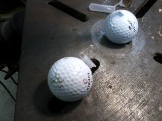 Homemade Geocaching Golf Balls