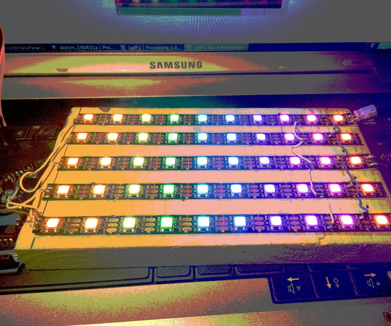 10x5 RGB LED Matrix With Only 5 IO Pins