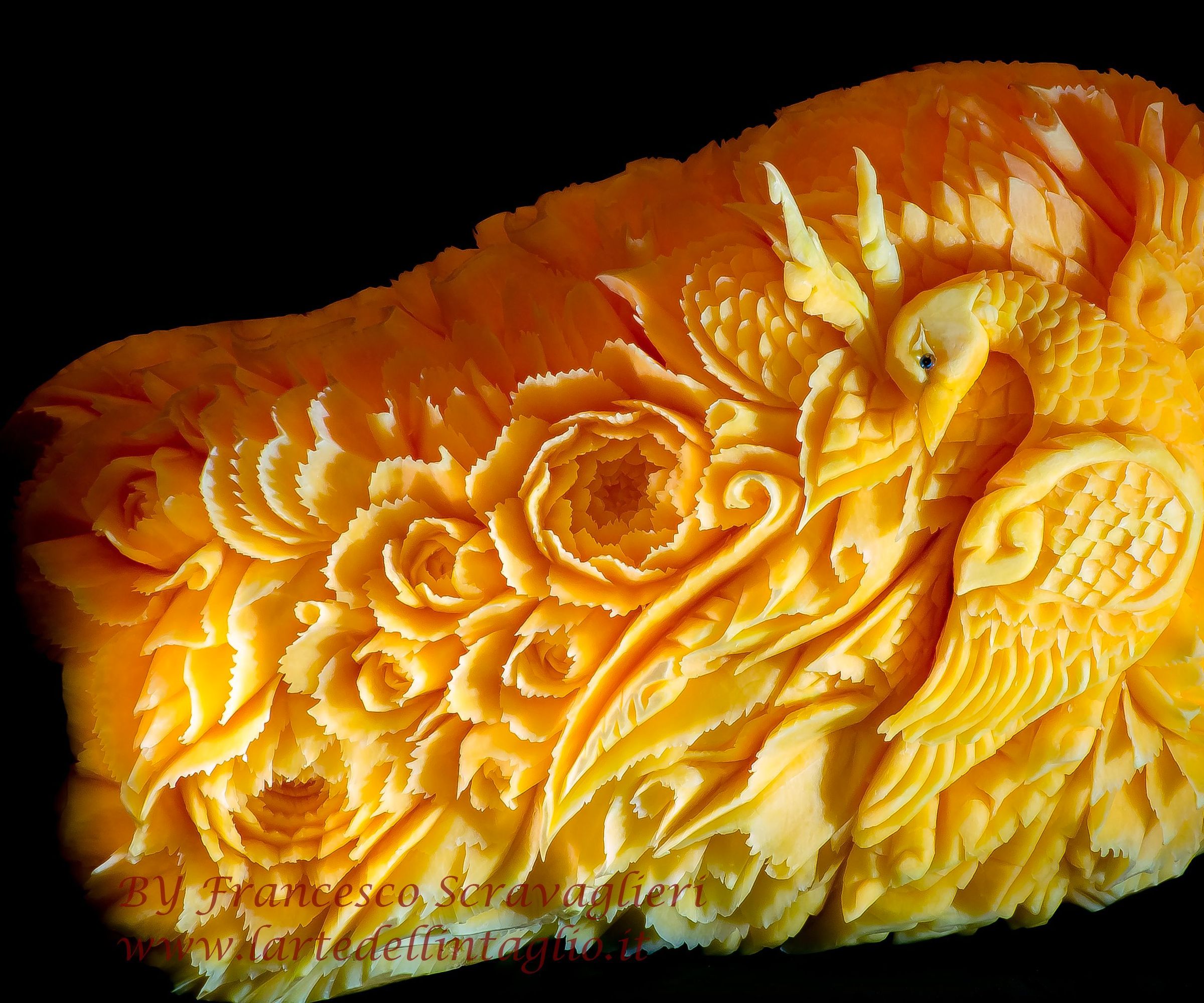 Bird Carving Pumpkin