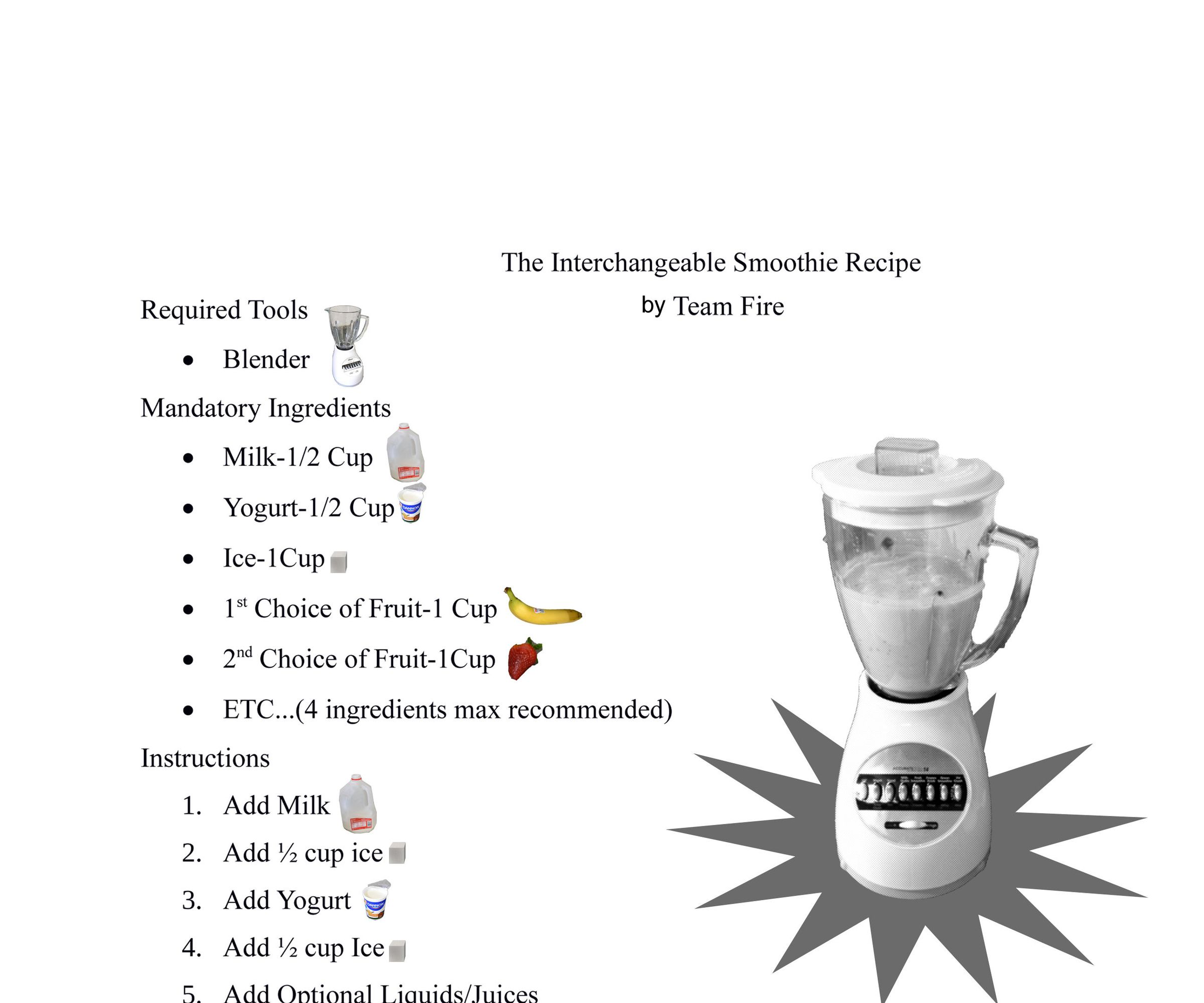 Interchangeable Smoothie Recipe