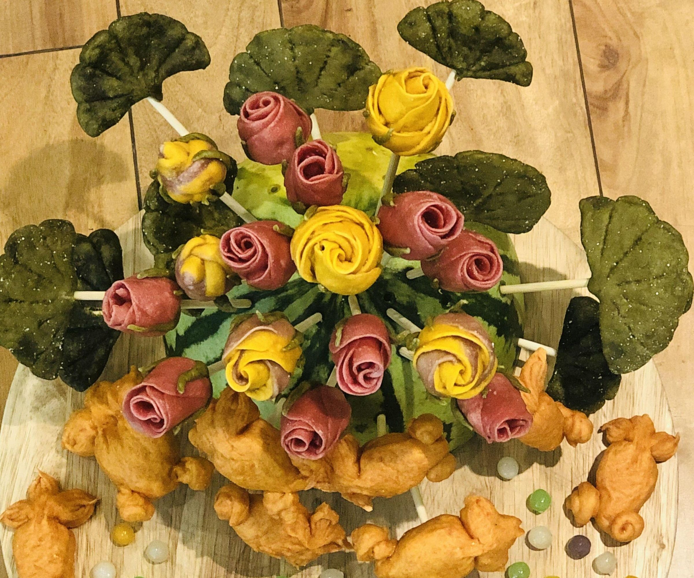 Roses and Goldfish on Sticks