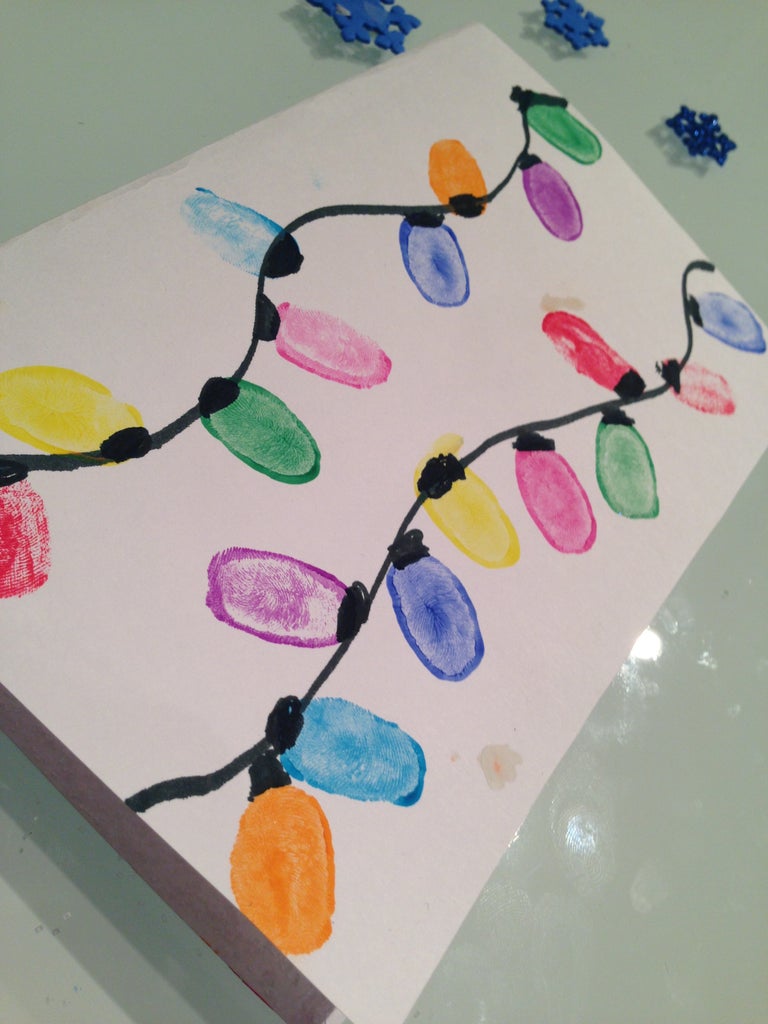 Thumb Print Christmas Lights Card : 5 Steps (with Pictures ...
