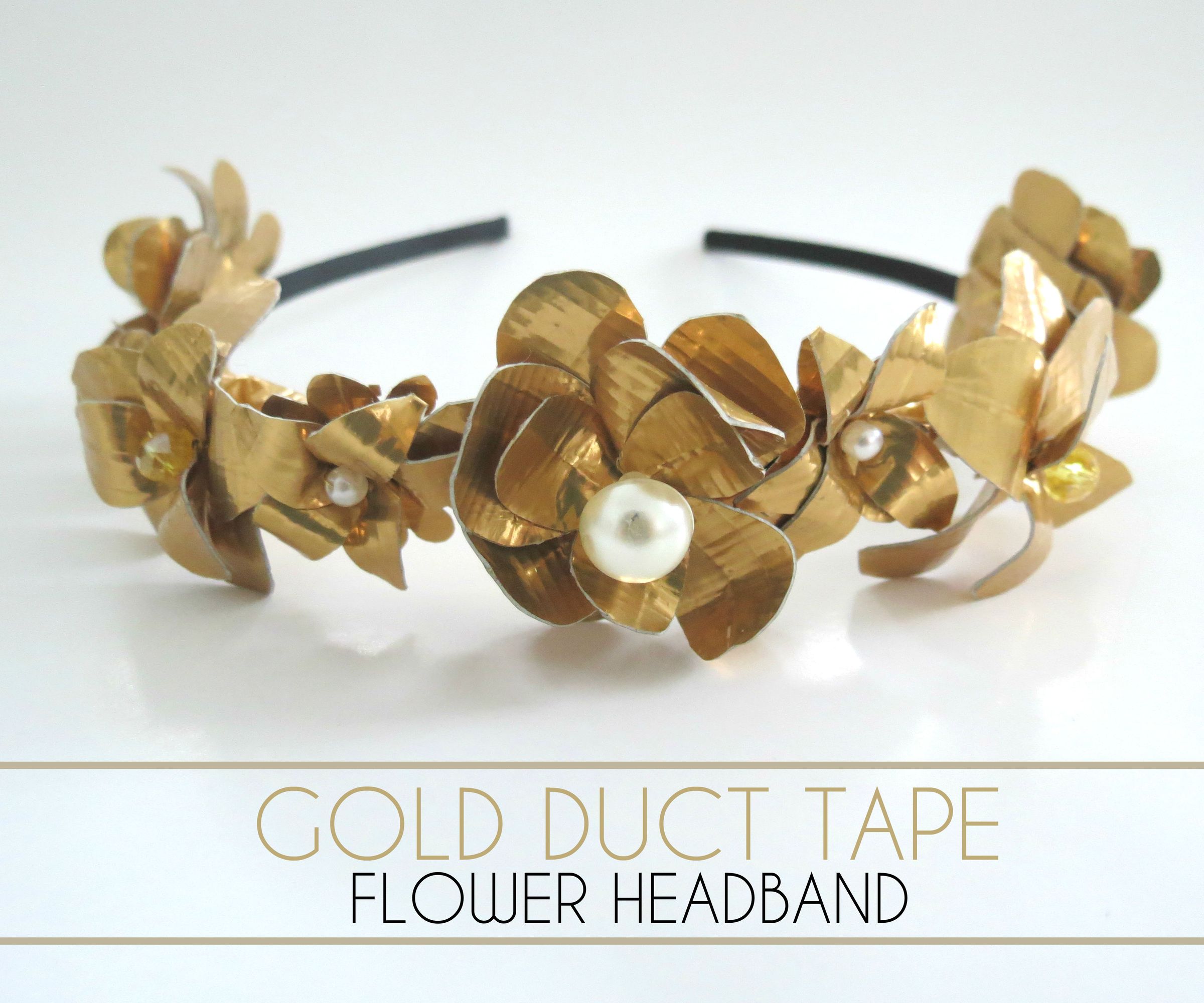 Gold Duct Tape Flower Headband
