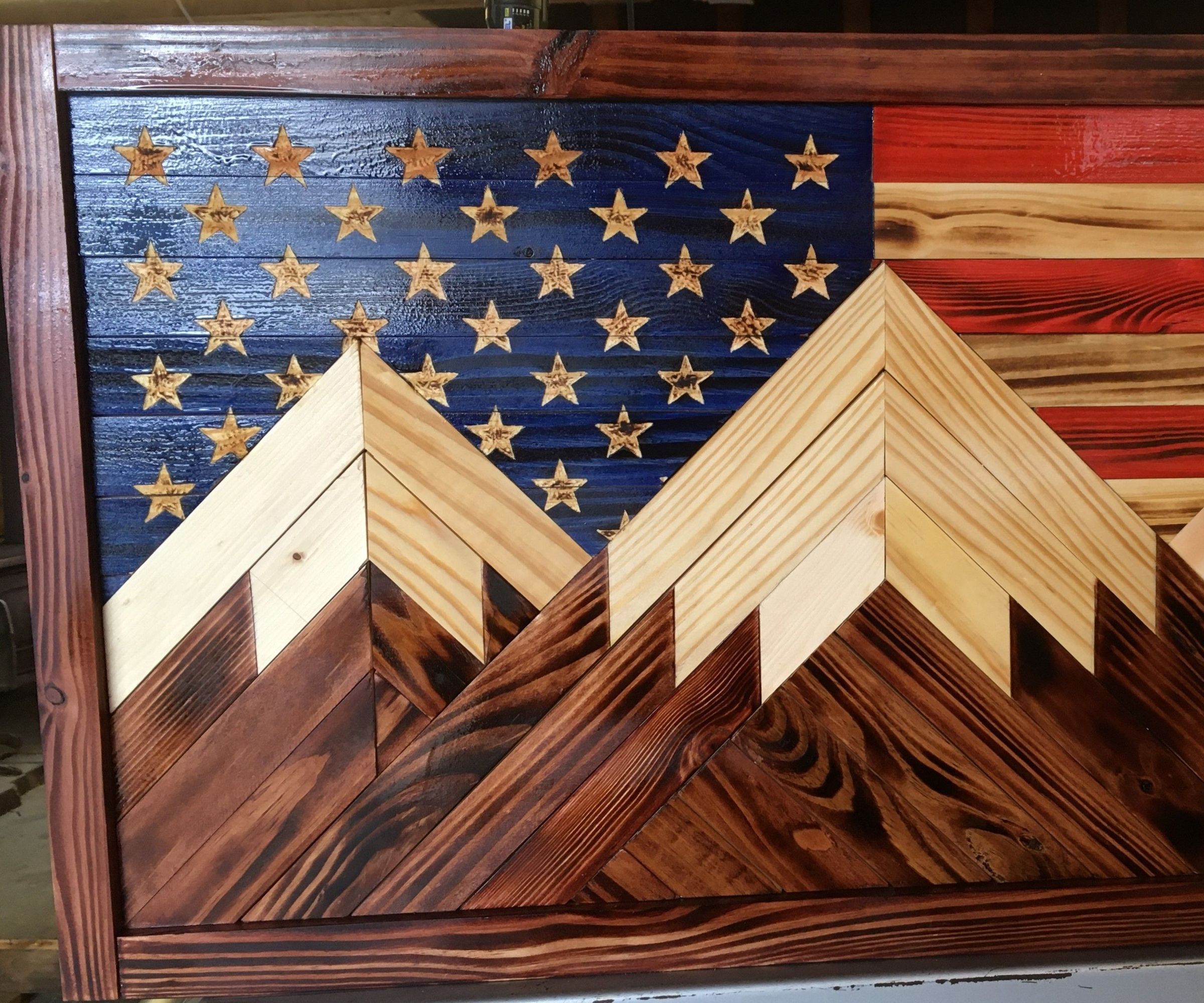 Patriotic Mosaic Wood Mountains