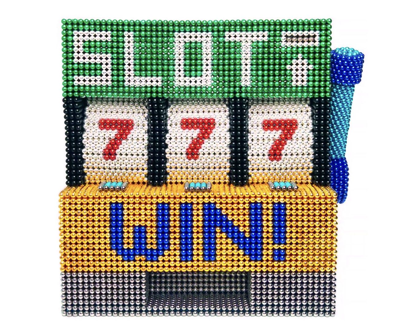 A Slot Machine Made From 34600pcs 5mm Magnetic Balls