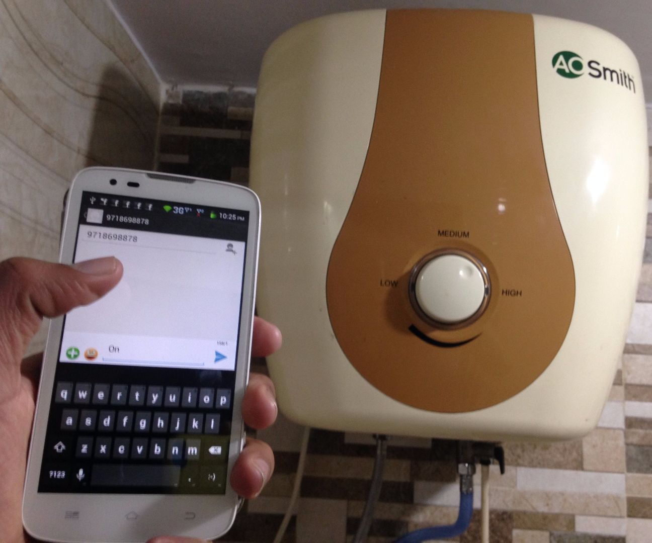 Smart SMS Powered Water Heater Using LinkitONE