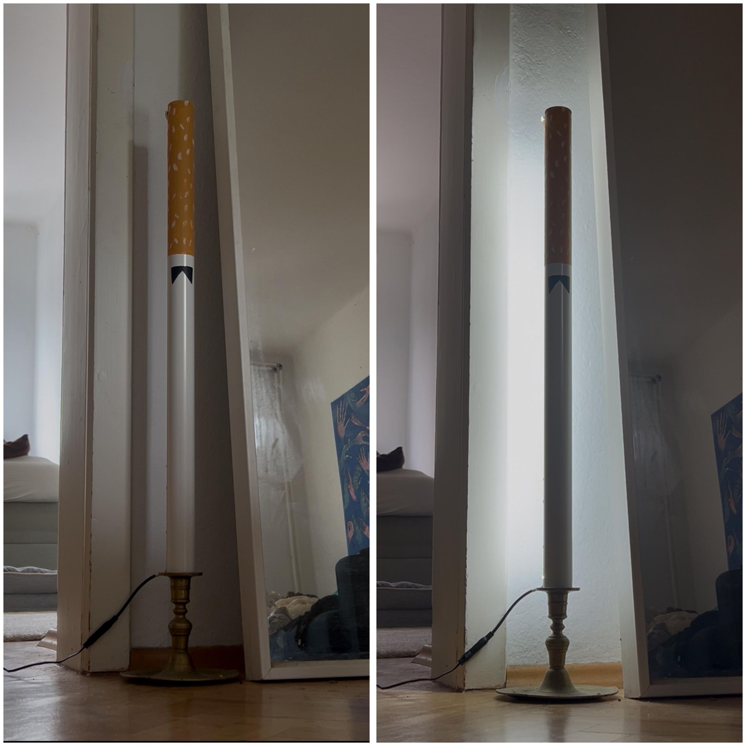large cigarette lamp DIY Giant Cigarette LED Lamp : 3 Steps