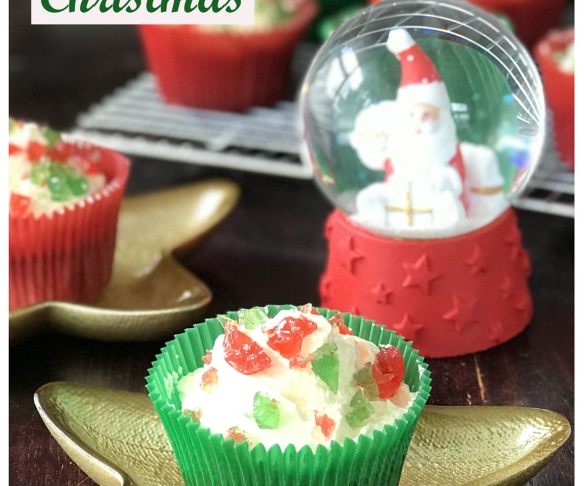 Christmas Cherry Cupcakes