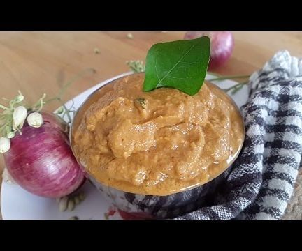 Onion Chutney Recipe - Red Onion Chutney - South Indian Chutney - South Indian Onion Chutney -