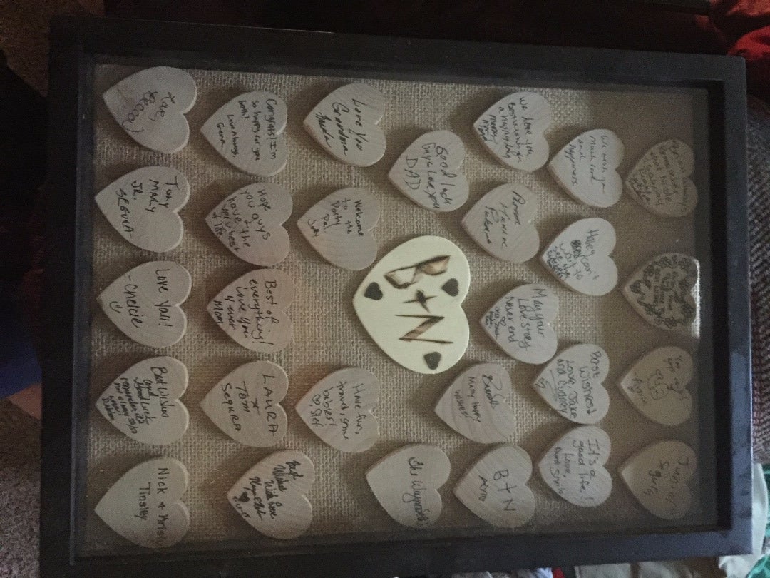 Wooden Heart Guest Book 