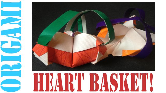 How to Make an Origami Valentines Day Heart Basket - TCGames [HD]!