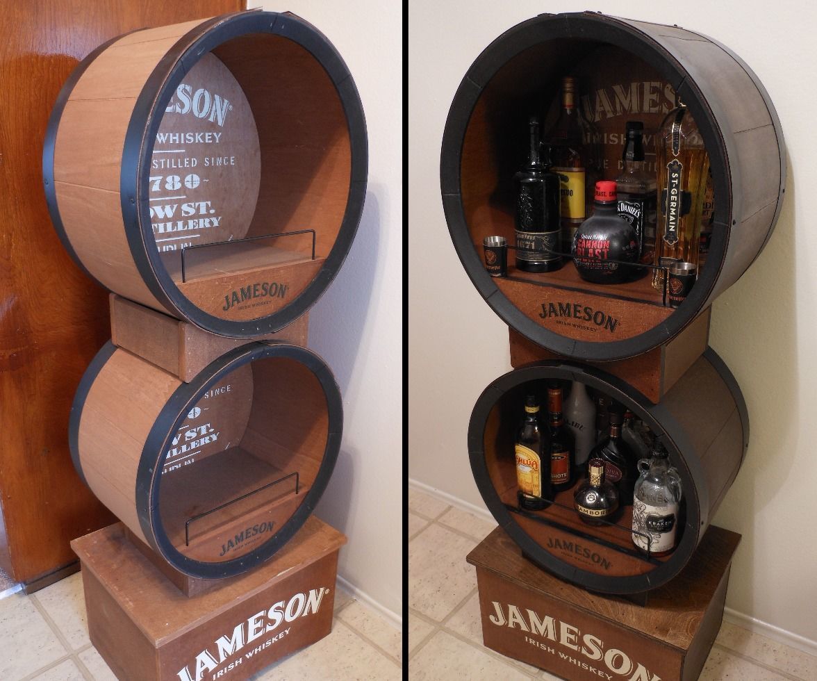 From salvaged to awesome liquor display...with lights