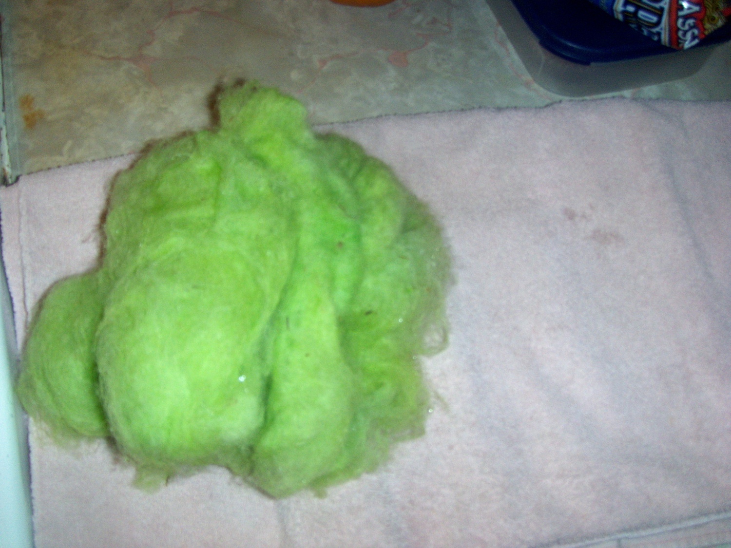 Kool-Aid wool batt dyeing