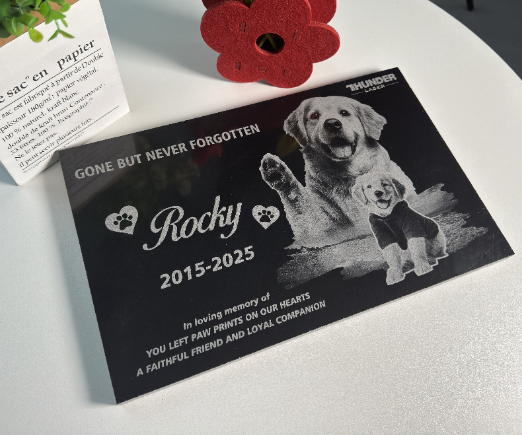 How to Laser-Engrave a Photo on Black Marble for a Memorial