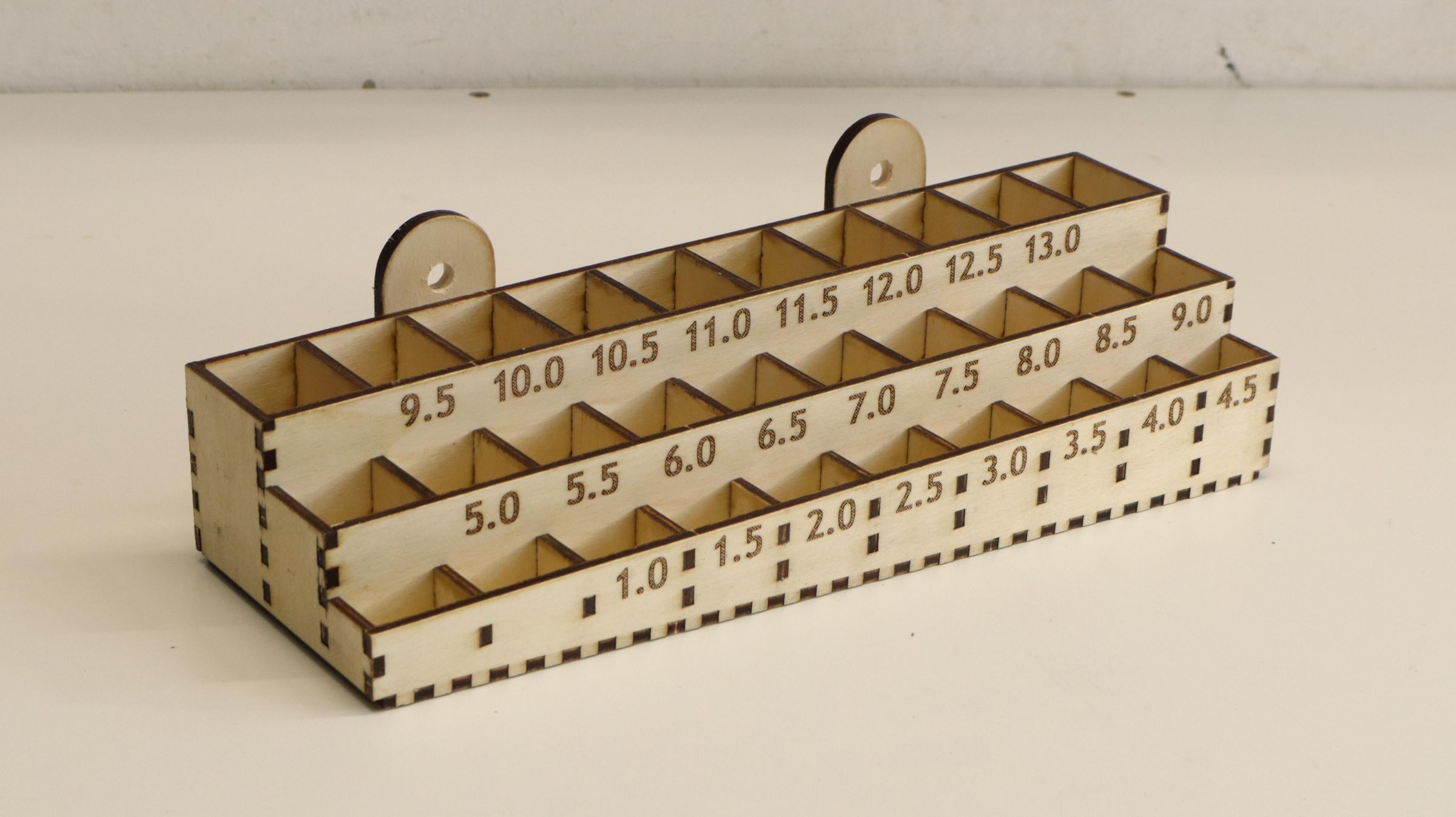 Laser Cut Drill Bit Organizer and CNC Routed Drill Bit Sorting Gauge