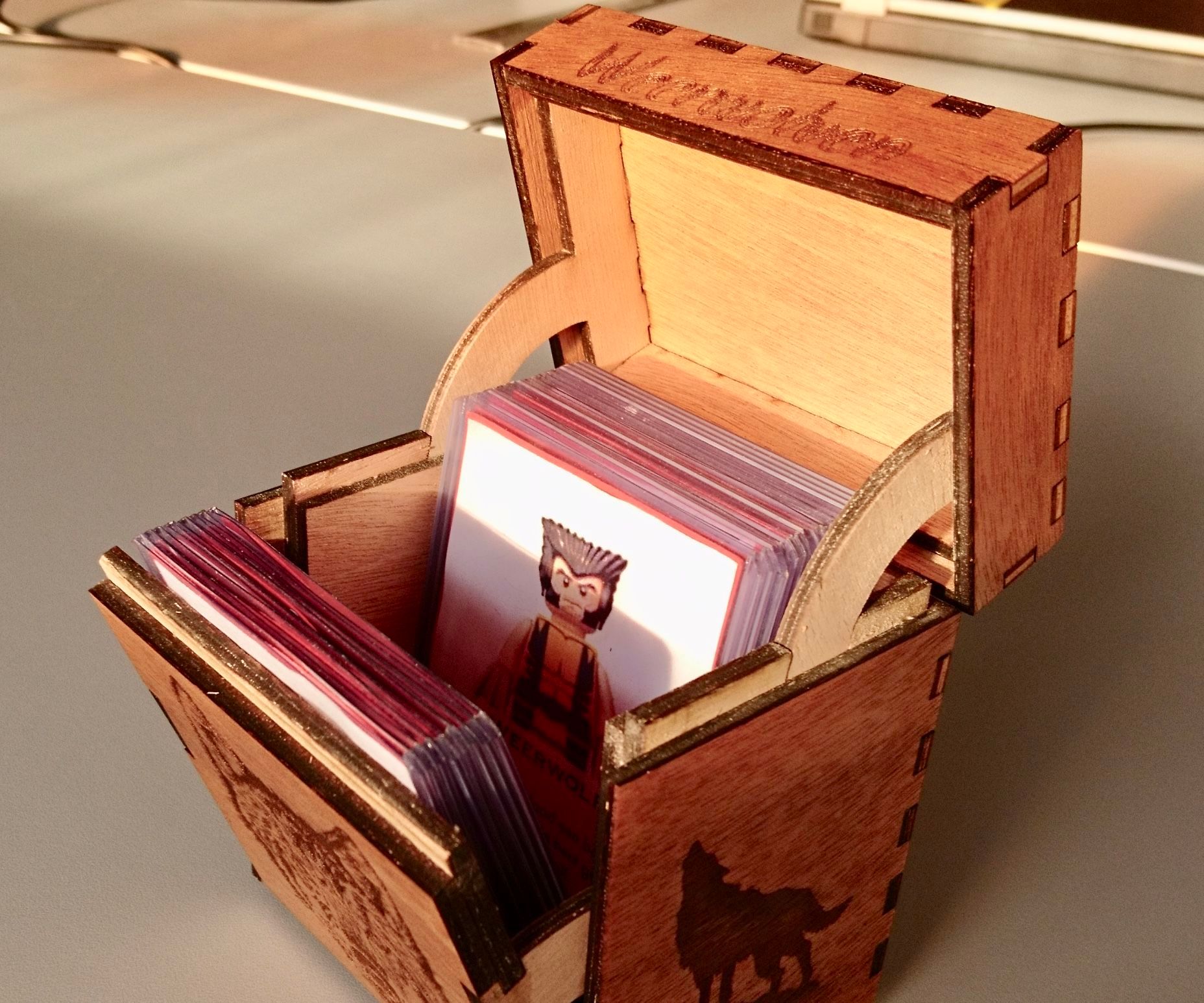 Laser Cut Game Card Box With Internal Hinges