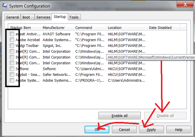 Disable Startup Program to Speedup PC
