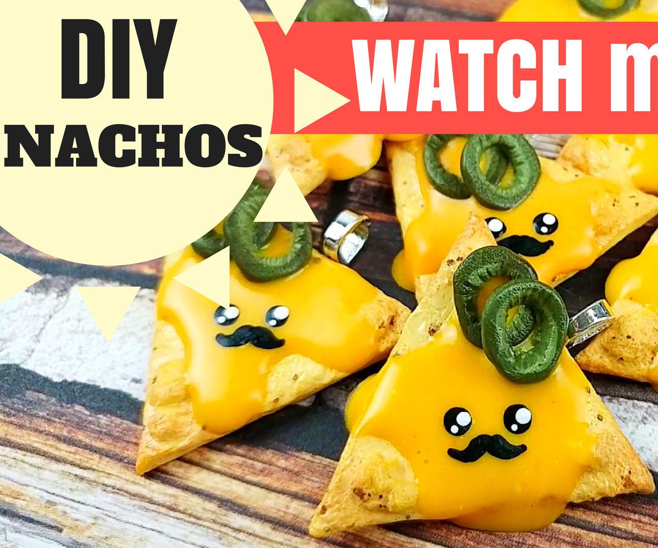 ?DIY Kawaii Mustache Nacho Charm-Watch Me Craft-Polymer Clay Tutorial 