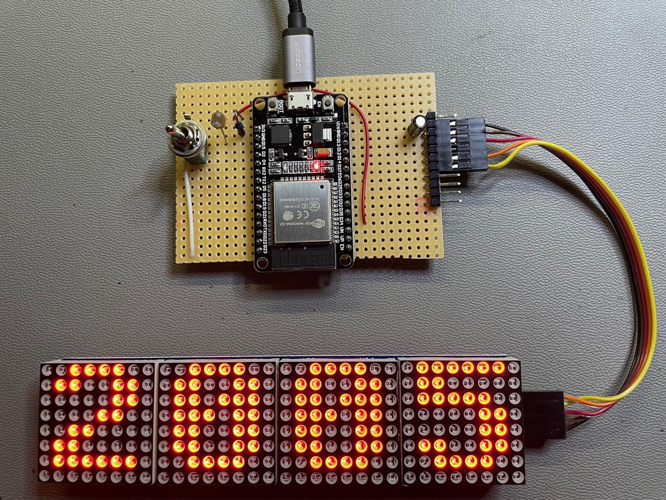 Simple LED Matrix Clock - Internet Time Synced - ESP32 Based : 3 Steps ...