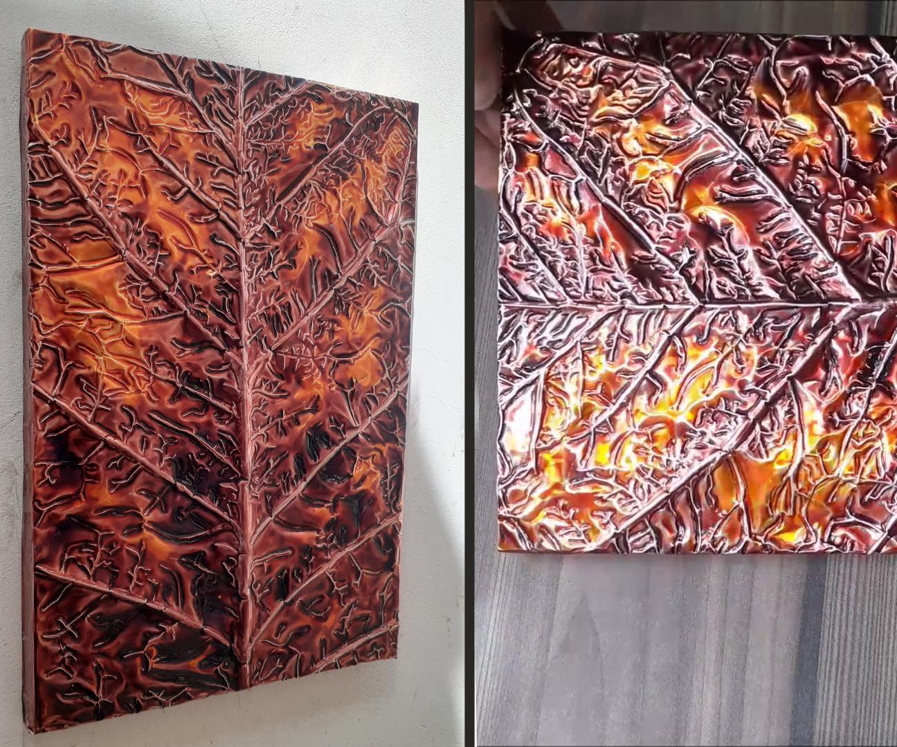 How to Make Leaf Embossed Painting / Metal Art