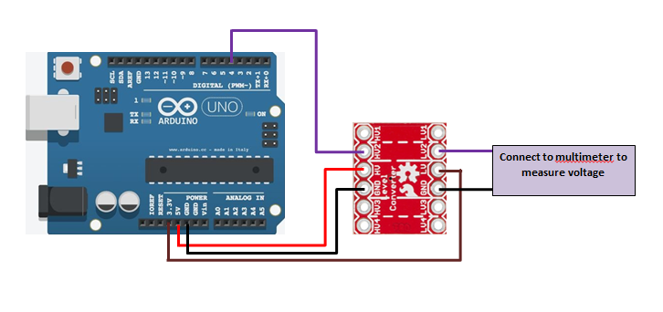 Pin Connection for Shift Down (5V to 3.3V)