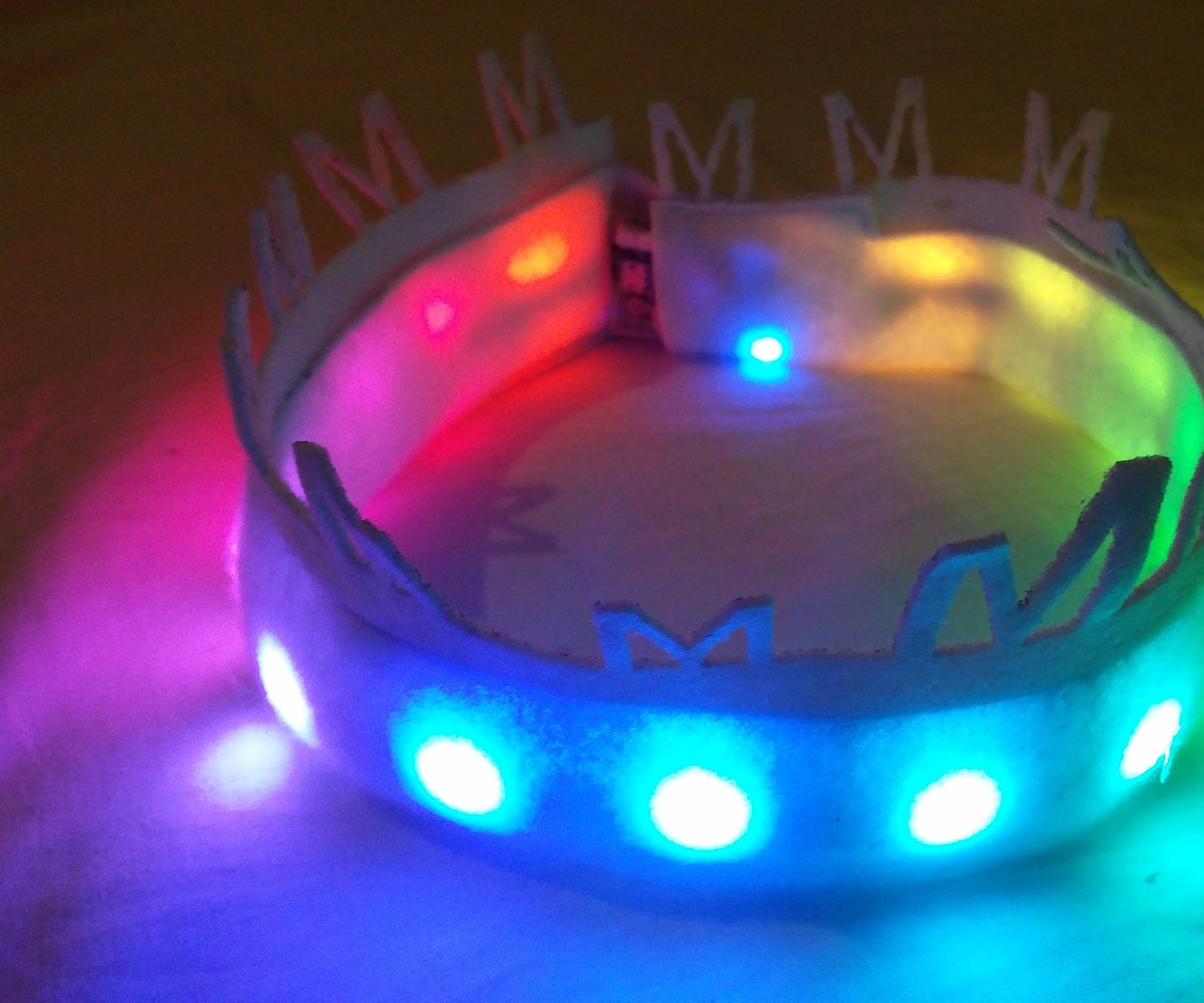Felt & Neopixel Rainbow Crown