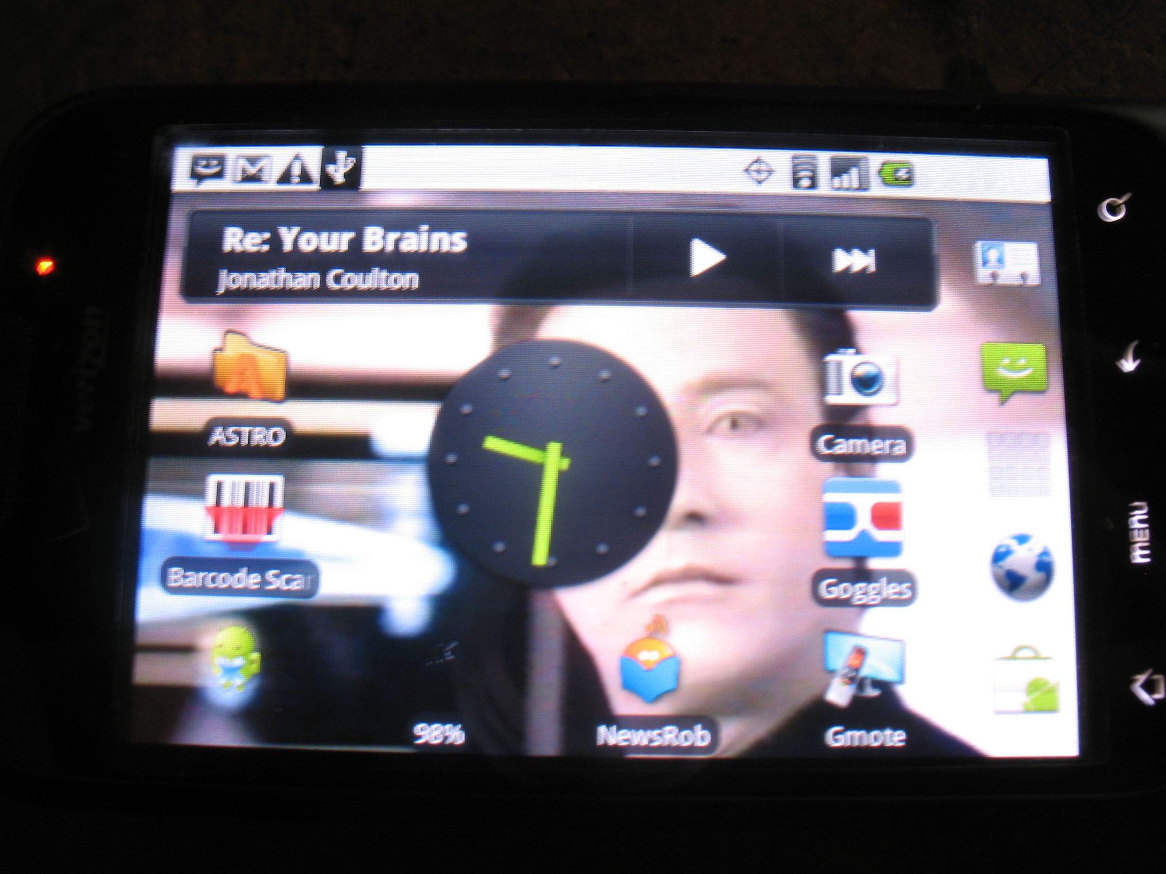 Rooted Droid Eris running Tainted Vanilla 1.4