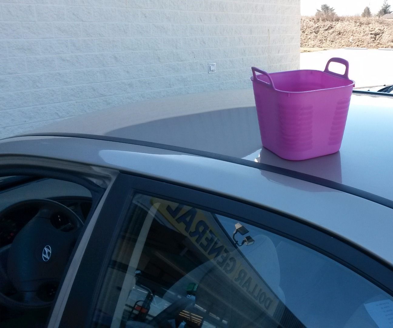 April Fool's Joke - Cup on Car