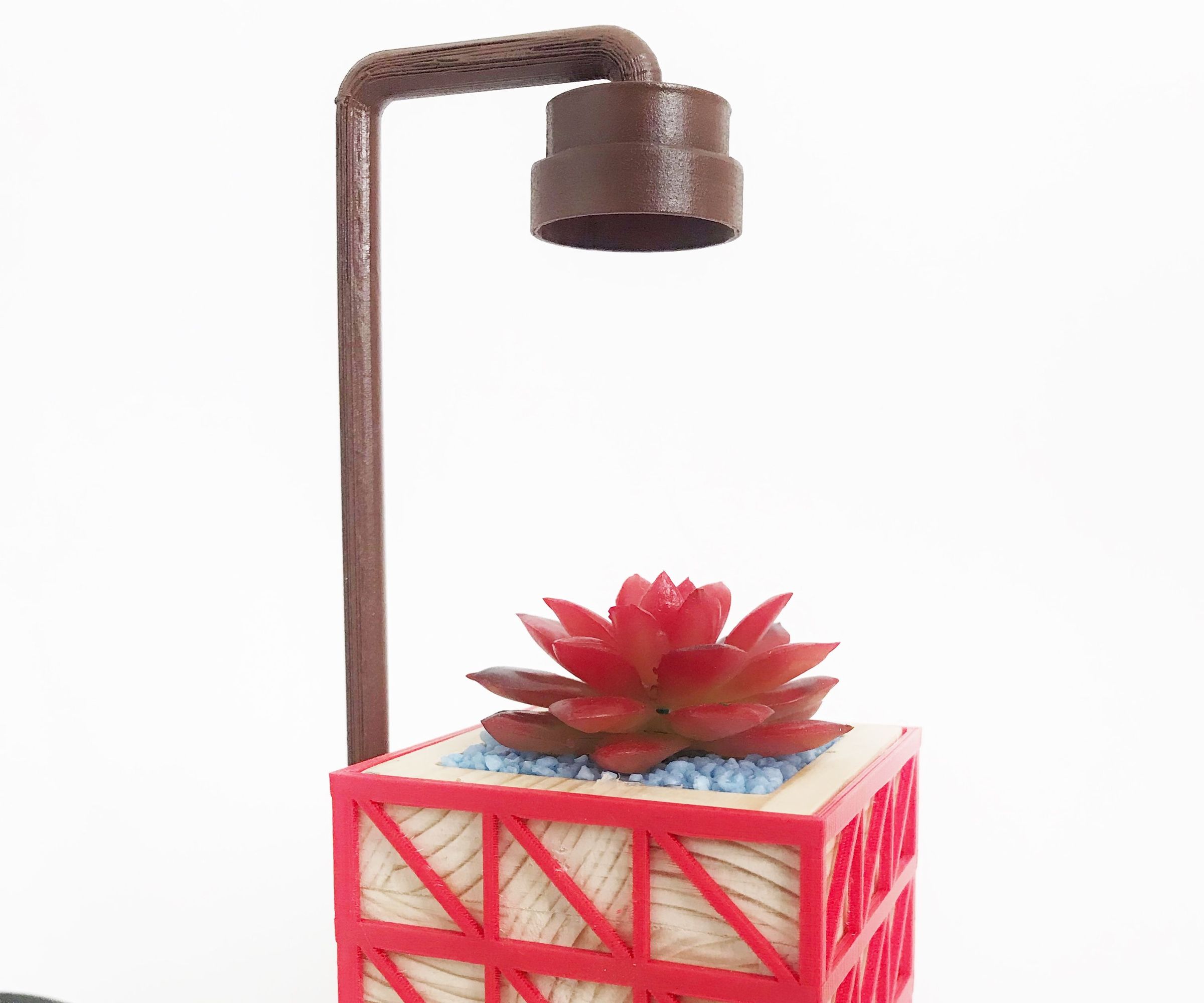 Designing a Customizable Desk Planter With LED Using Tinkercad