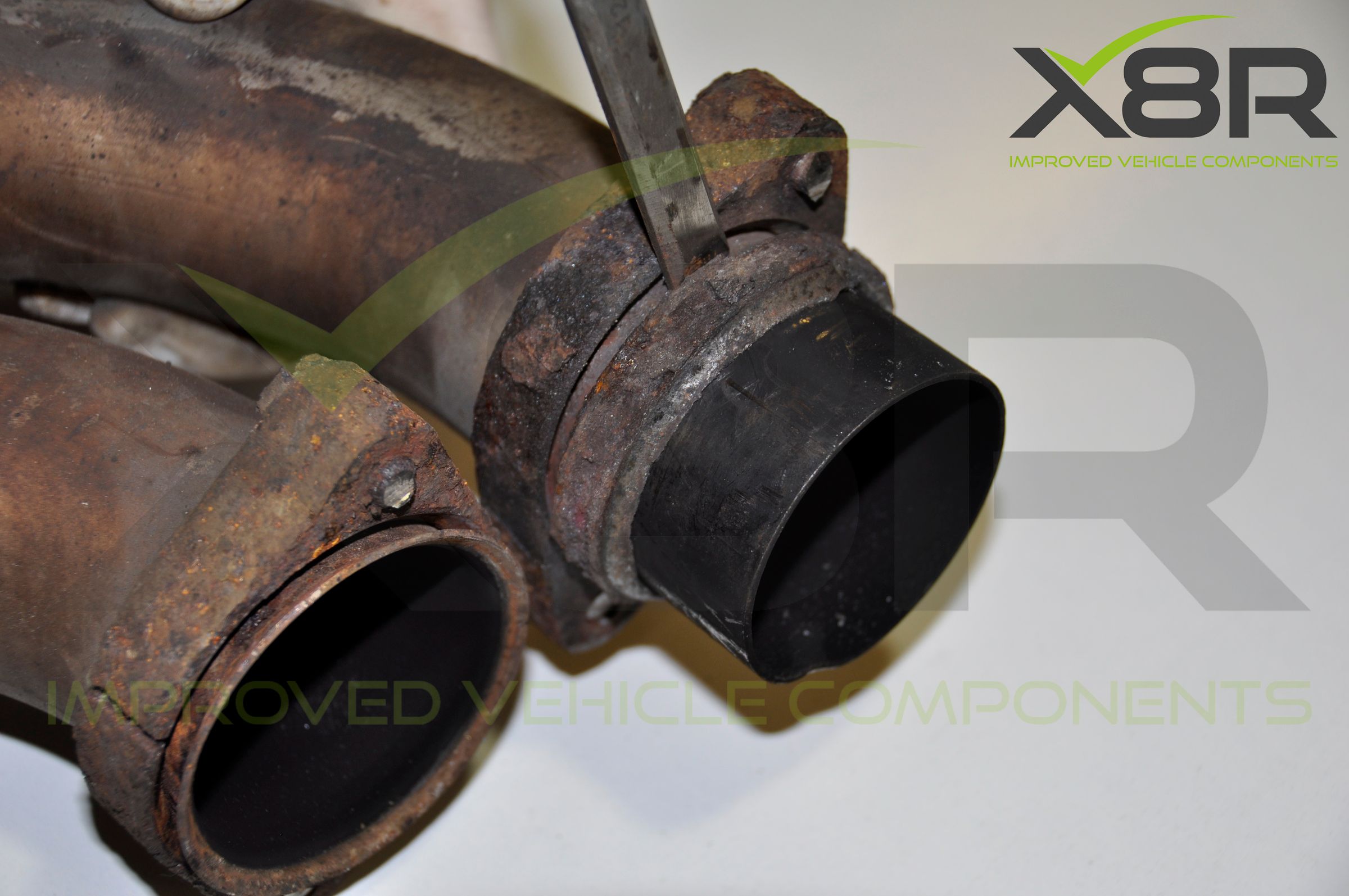 BMW E46 M3 Exhaust Muffler Back Box Flange Rusted Corroded Flanges