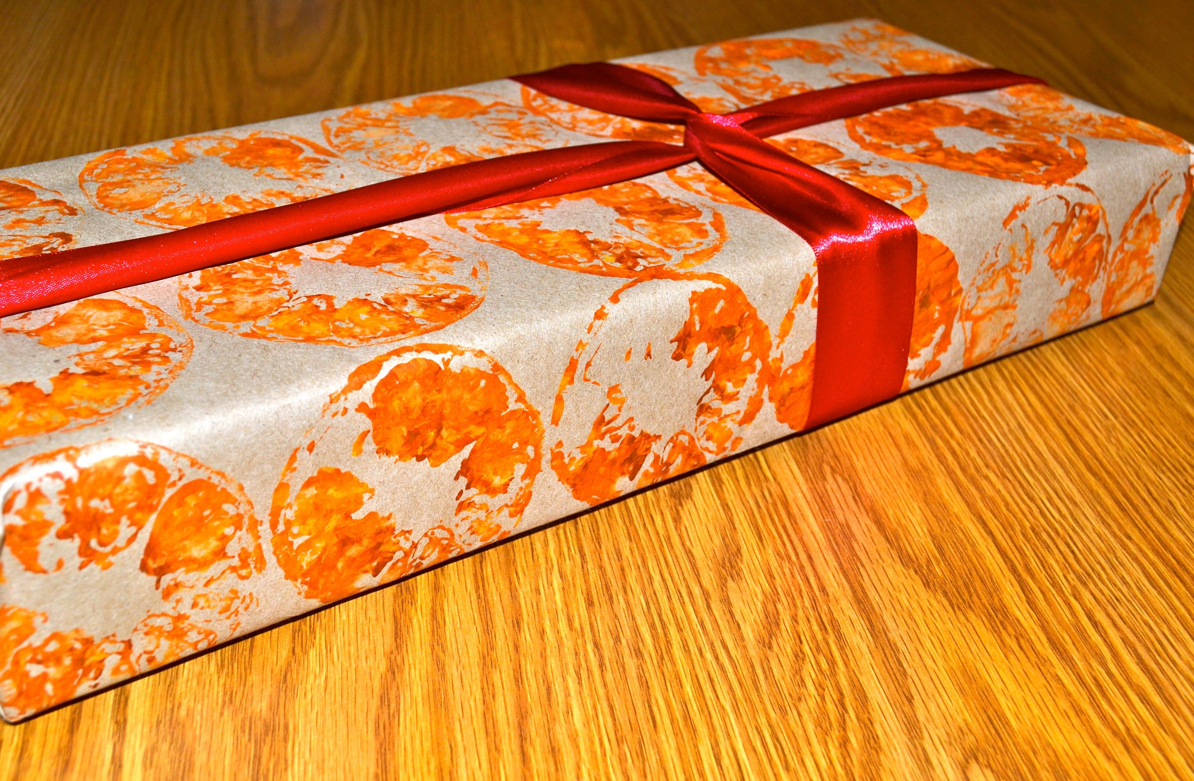 Citrus Stamp Gift Wrap